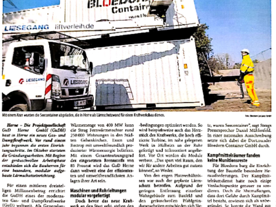 Bauunternehmer berichtet ueber Laermschutz aus Seecontainern
