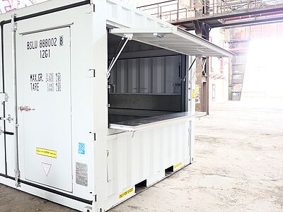 Der Barcontainer im Schalthaus auf Phoenix