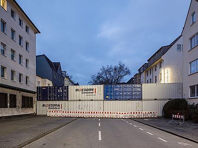 Containerwand für den Einsatz im Katastrophenschutz