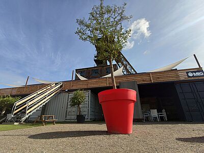 Container-Lounge, Seecontainer, Industriekultur